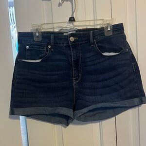 Levi's Women's High Rise Dark Blue Denim Shorts